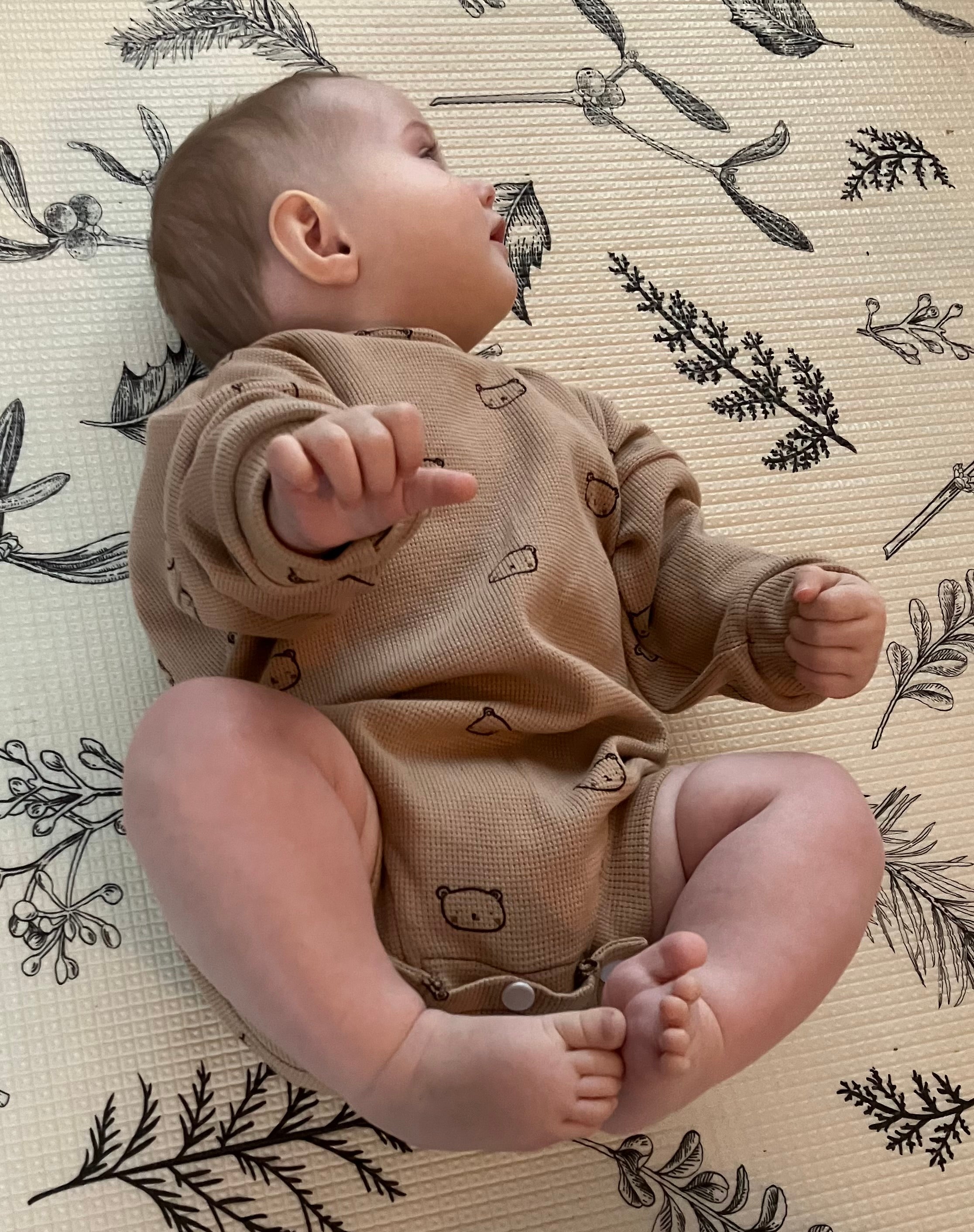 Cache-couche bulle en coton gaufré "Ourson"