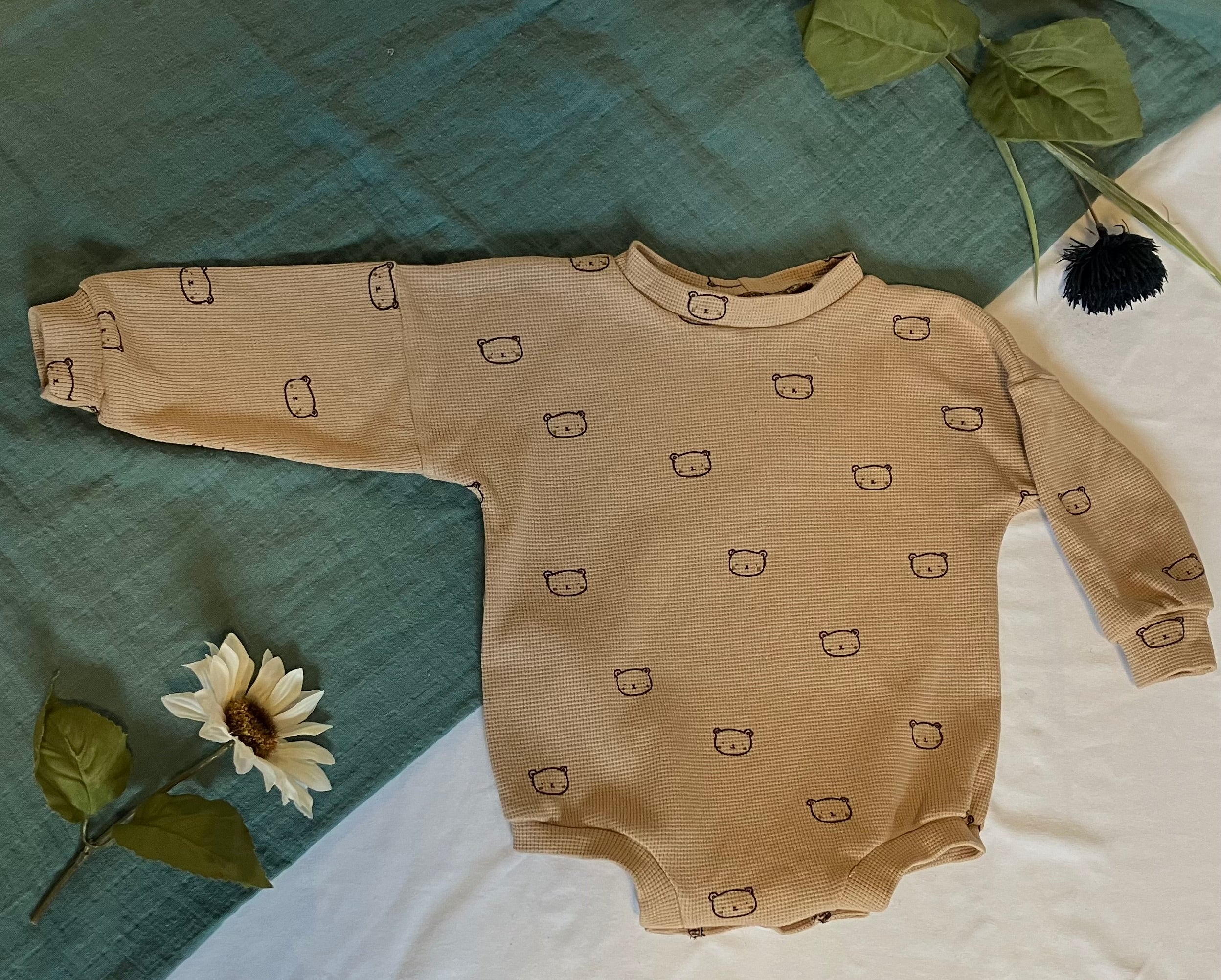 Cache-couche bulle en coton gaufré "Ourson"