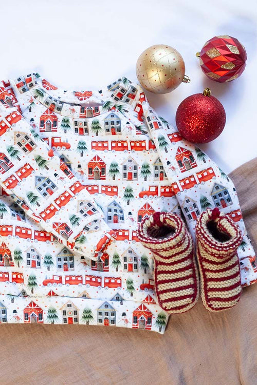 Chandail Raglan en coton ouaté de Noël