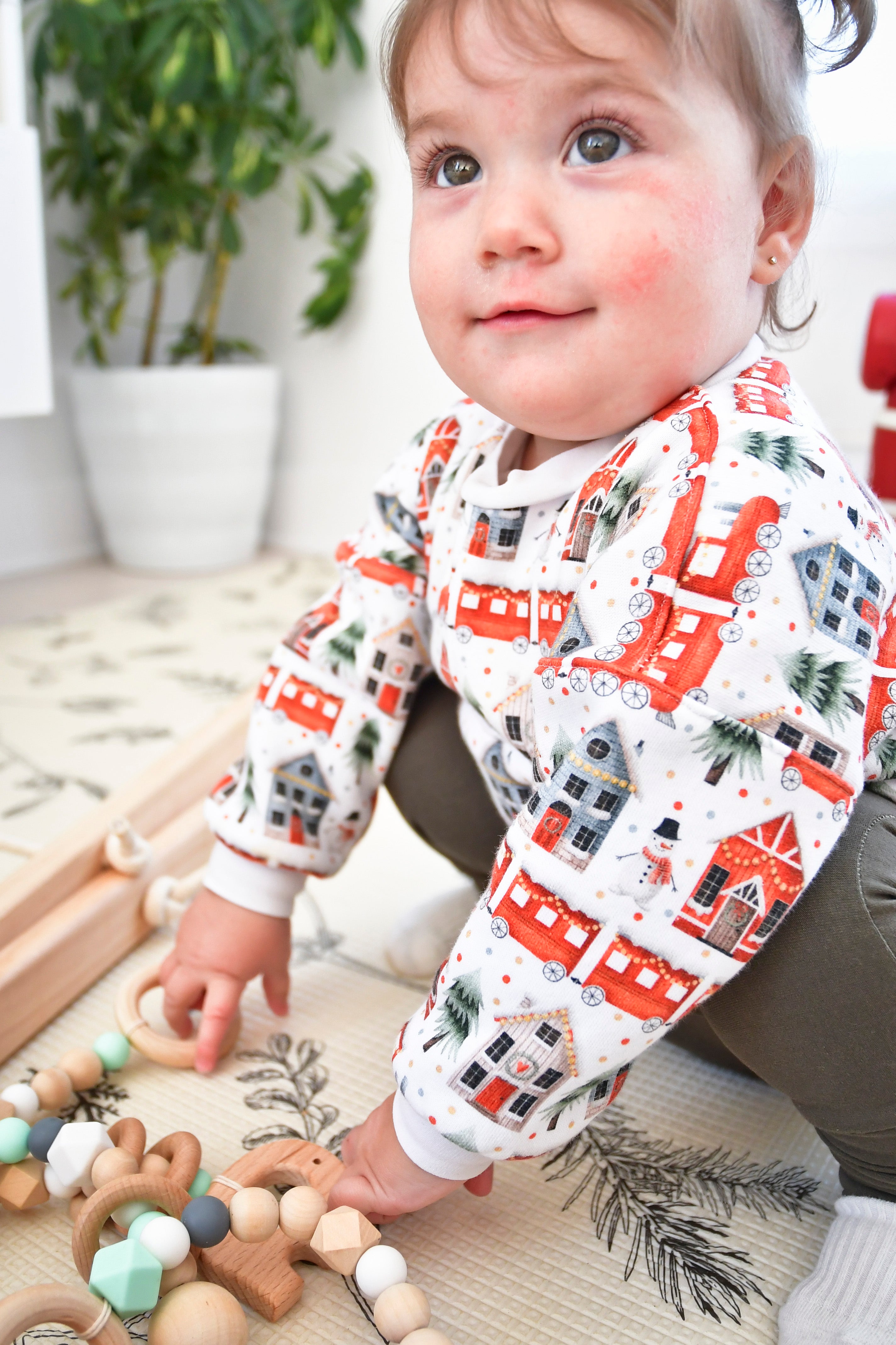 Cache-couche bulle en coton ouaté de Noël